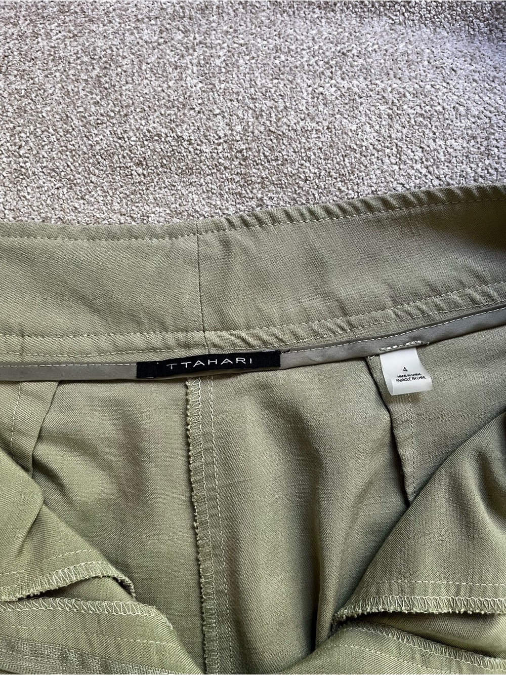 Tahari Olive Green Trousers Size 4 - Picture 9 of 15